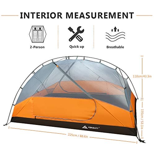 Forceatt Camping Tent, 2-3 Man Tent PU3000mm Waterproof DomeTent Lightweight Portable Easy Setup for Hiking Backping Eurohike — view 3