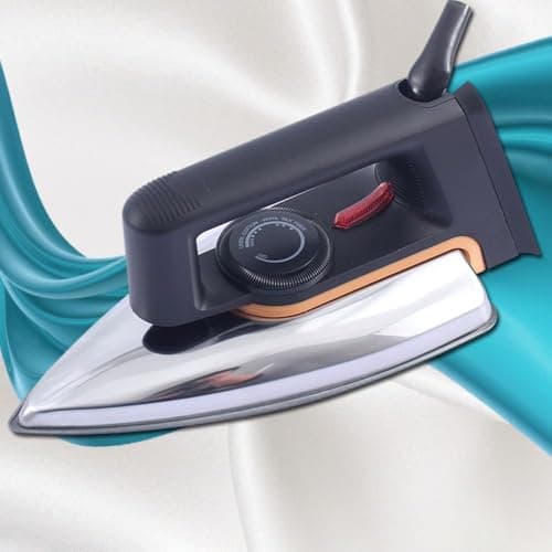 Dry Iron Nonstick Stainless Steel Soleplate – 1000W Traditional Pressing Iron No Steam, Compact 24cm for Home – UK 3-Pin Plug/EU 2-pin(UK,Black) — view 4