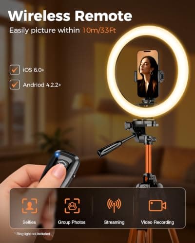Nineigh Camera Phone Tripod, 75'' Lightweight DSLR Camera Stand — view 4