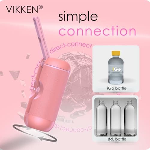 VIKKEN® 250ml iGo X Portable Travel Bidet USB-Type C Electric Rechargeable Mobile Handheld Water Sprayer Personal Hygiene Self Care for Women & Men, Pink — view 3