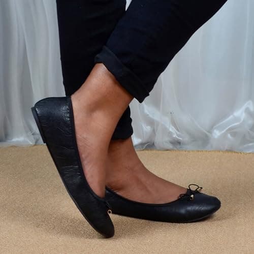 Ladies' Foldable Ballet Flats Portable Roll-Up Flats for Women Lightweight Slip-On Wedding & Party Shoes Comfortable Round Toe Design Compact Travel Footwear UK Navy — view 2