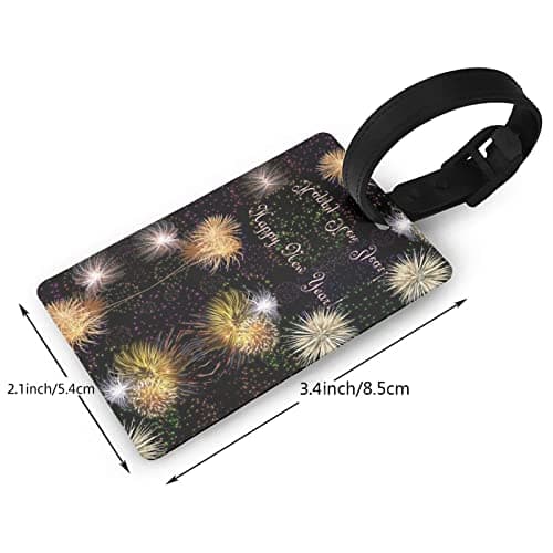 Happy New Year Print Pack Luggage Tag with Name Id Card,Secure Travel Suitcase Bag Baggage Tag Labels — view 2