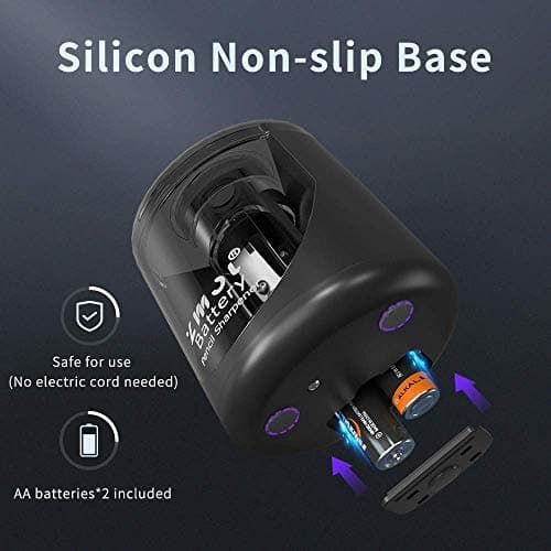 ZMOL Electric Pencil Sharpener, 2 Spare Blades & Brush, Black — view 6