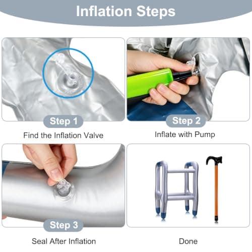 Inflatable Zimmer Frame & Walking Stick Set - Funny Blow Up Walking Frame — view 4