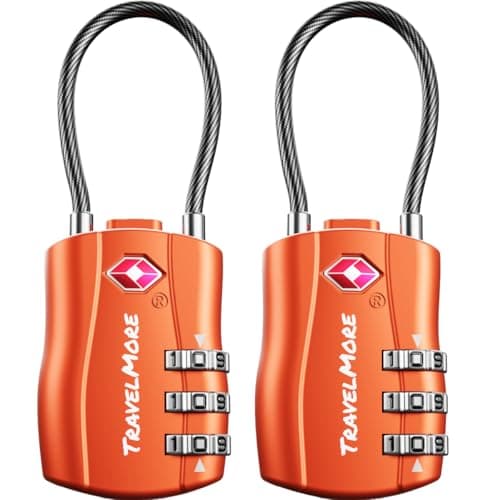 TravelMore Suitcase Locks, TSA Approved Travel Padlocks for Luggage