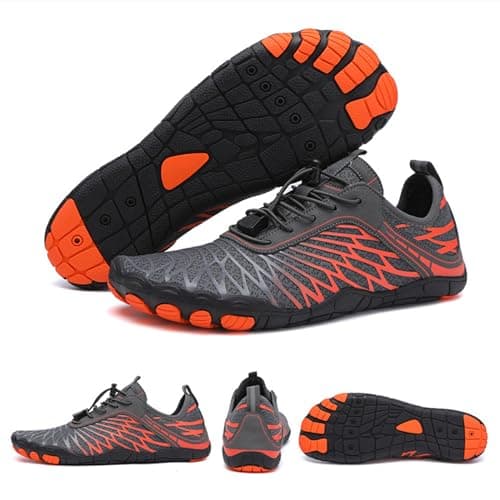 Hike Barefoot Shoes Womens Mens Walking Running Gym Trainers Wide Fit Non-Slip Lightweight Outdoor Swim Surf Water Shoes Orange — view 6