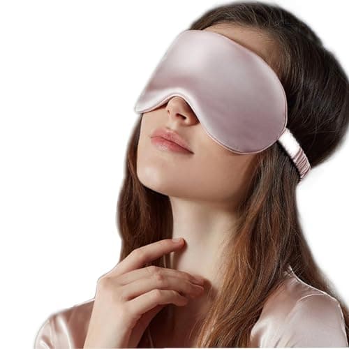 Van Der Linn Pure Organic Silk Eye Mask Soft Relax Travel Filled Blindfold Satin (Silver Eye Mask) — view 2