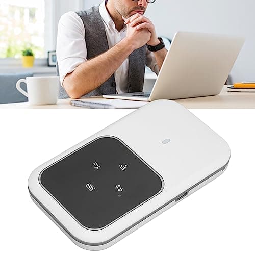 Haofy M80 Slim Portable 4G WiFi Router for Car Travel with LED Display, 10 Users, White, 1 X 4G WiFi Router 1 X Battery, 7/8/10, — view 2