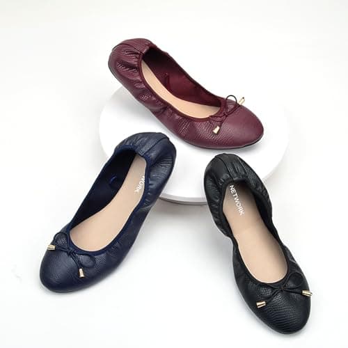 Ladies' Foldable Ballet Flats Portable Roll-Up Flats for Women Lightweight Slip-On Wedding & Party Shoes Comfortable Round Toe Design Compact Travel Footwear UK Black — view 6
