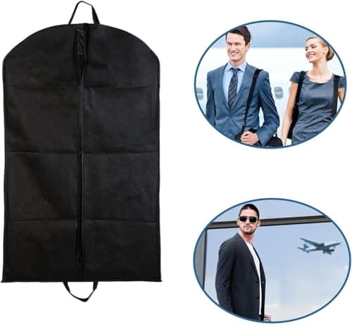 Black Suit Carrier - Reusable Garment Bag with Full Zipper, Perfect for Travel or Home Storage - Breathable Coat and Tuxedo Carrier — view 6