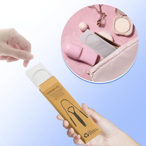 Tongue Scraper with Travel Case Metal Stainless Steel Tongue Scrapers for Adults Restore Fresh Breath Improve Taste and Oral Health with Our Tongue Cleaners Suitable for Men & Women Personal Hygiene — view 5
