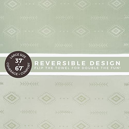 FESHKA Sand Proof Turkish Beach Towel – Oversized, Quick Dry & Lightweight Travel Towel - 100% Organic Cotton Beach Blanket - Perfect for Bath, Pool & Picnic | Cat Eye (Light Green) — view 5