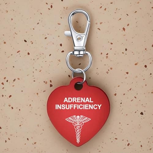 AITENME Medical Alert Tag for Bag Keychain Medic Id luggage tags for Man and Woman With Free Emergency Medical Alert Charm Keychain Accessories for Bags cloth (ADRENAL INSUFFICIENCY) — view 2