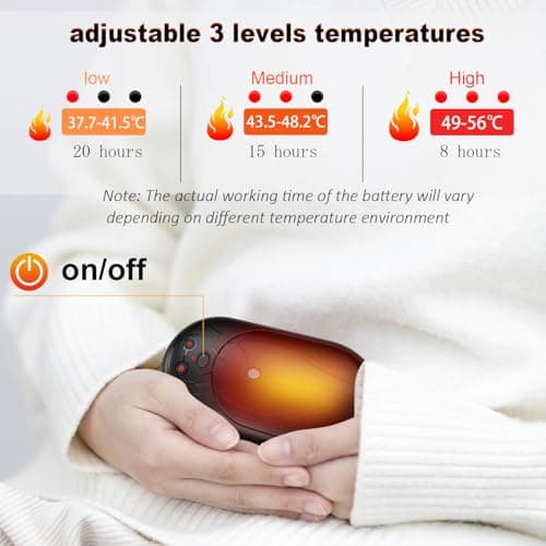 COTOP Hand Warmers Rechargeable 2 Pack, 6000mAh Electric Portable Handwarmers for Glove Pocket, 3 Levels Heat, up to 24hrs Reusable Pocket Heater for Walking, Running, Camping,Tech Gift for Men Women — view 2