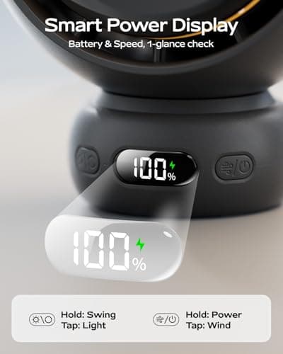 Bearwind Pram Fan, 60° Auto Oscillating Stroller Fan, 4400mAh Rechargeable — view 3