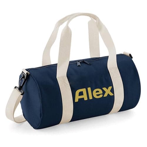 Always Looking Good Personalised Name Design Barrel Bag for Boys & Girls, 12L Durable Training Holdall Bag, 20x20x40cm Stylish Storage for Sports & Travel Gear - Navy — view 3
