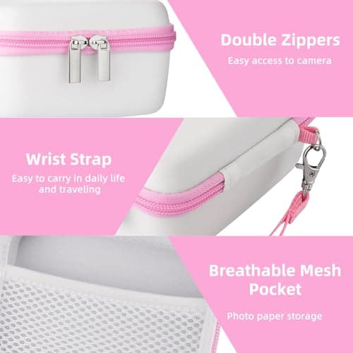TUNYINSH Case for Polaroid Go Generation 2/ Polaroid Go Mini Instant Camera, Travel Storage Bag for Polaroids Go Camera and Film Accessories (White) — view 3