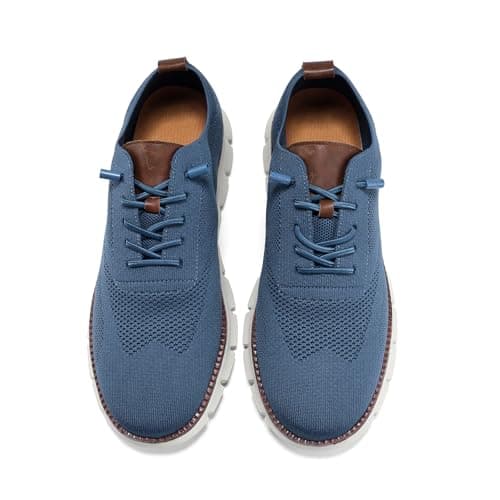 Wearbreeze Men's Business Casual Oxford Trainers - Lightweight Lace-Up Shoes for Work, Travel & Daily Commuting, Light Blue, 11 UK — view 3