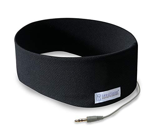 AcousticSheep SleepPhones Classic | Corded Headphones for Sleep, Travel | The Original and Most Comfortable | Pitch Black - Breeze Fabric (Size L)