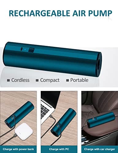 Electric Pump for inflatables, 2×2000mAh Rechargeable Cordless Air Pump for Inflatables Quick Inflater Deflater Battery Vaccum Pump for Air Pillow Camp Mattress Air Chair Sofa — view 4