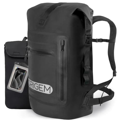 Origem Waterproof Backpack 35L-85L Dry Bag for Swimming (Dark Black, 35L)
