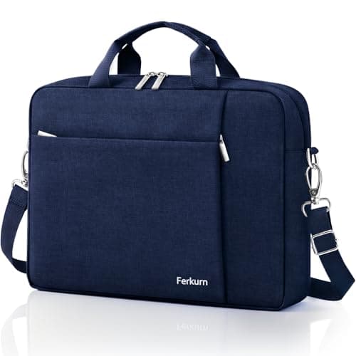 Ferkurn Laptop Bag Case for Women Men, Messenger Briefcase Computer Bag with Shoulder Compatible with Macbook Pro/Air, XPS Latitude, HP Pavilion, ASUS, Acer, Samsung, Blue, 15 15.6 16 Inch