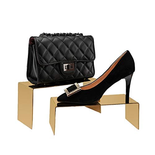 U/ Gold Stainless Steel Handbag Shoe Display Stand Racks 2PCS/SET/PACK — view 4