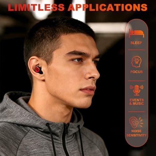 Ear Plugs Wind Noise,45db Earplugs Riding,Motorcycle Hearing Protection,Reusable Wind Noise Cancelling Earplug for Motorbike,Touring,Racing,Riding,Sleep,Concerts (Black and Red) — view 6