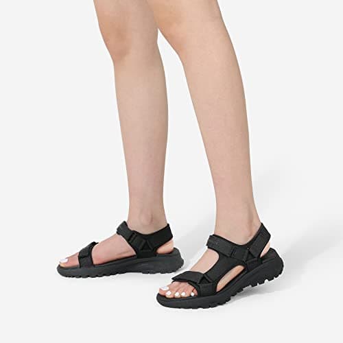DREAM PAIRS Women Lightweight Hiking Sandals,All Black,7 — view 2