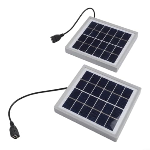 Dual 5W Foldable Solar Charger Set with Mounts - USB Power Bank for Phones Cameras - for ideal for Garden Shed Garage - 5.5x5.12 Inch Panels(white) — view 2