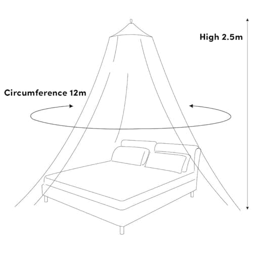 Twinkle Star Mosquito Net for Bed, 2.5M Tall Dome Bed Canopy with Fixing Nails & Rope, Fine Mesh Bed Net for Single Twin Full Queen King Size, White Canopy for Bedroom Camping Travel — view 2