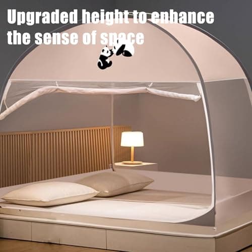 Bed Brownet Mesh Camping Tent Outdoor Mesh Bed Linen with Double Doors: The left and right independent door system eliminates completely repeated zip opening and closing actions. Easy to use — view 5