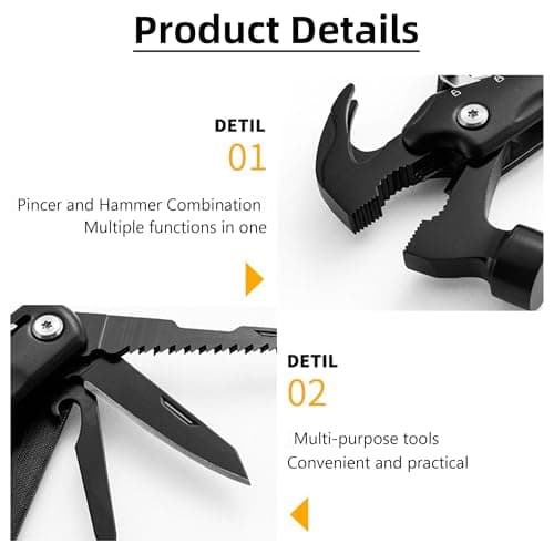 Foyscr Multi Tool for Men - Ideal for Dads, Survival Gear Essential, Camping Accessories - Perfect for His Birthday, Christmas & Valentine’s Day — view 5