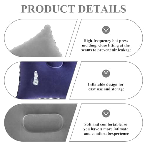 SMCEHEYA 2x Inflatable Pillows 32 * 22cm Blow Up Pillow Travel Pillow — view 3