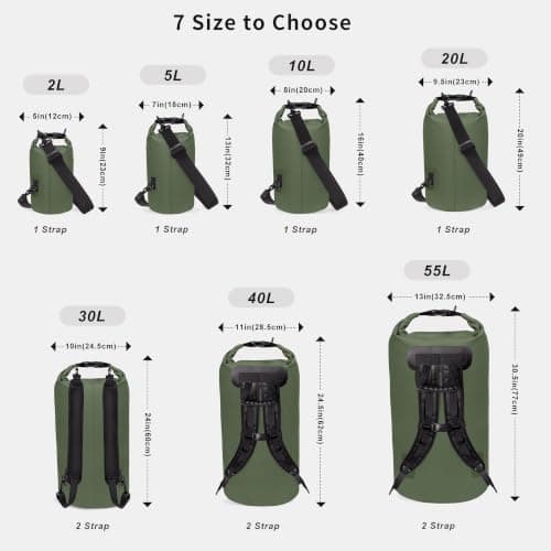 Unigear Waterproof Dry Bag 2L-55L with Phone Pouch for Swimming Kayaking — view 3