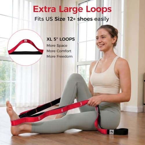 Slim Panda Yoga Strap with 12 Numbered Loops for Stretching, Non-Elastic — view 4
