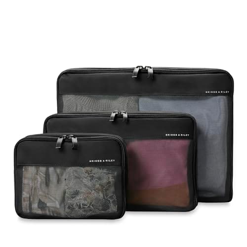 Briggs & Riley Compression Packing Cube Set for Women & Men - Bag Organiser for Hold Suitcase & Cabin Luggage, Pack Accessories for Vacation - 3-Piece, Black — view 3