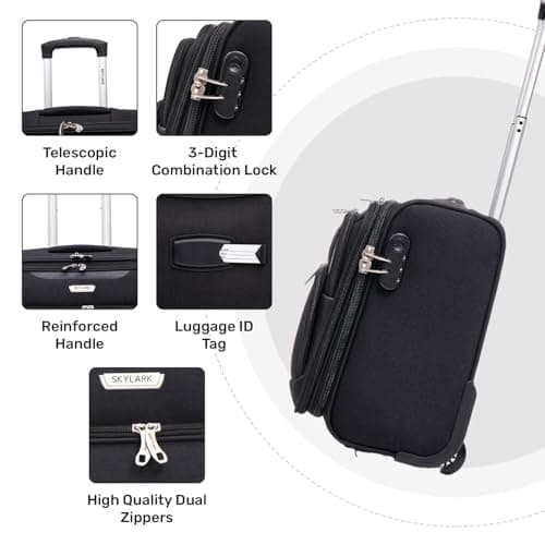 Skylark Lightweight Laptop Bag with Quick-Rolling Wheels and Easy-Access Front Pocket - fits Laptops up to 16 inch (40 cm), Black — view 5