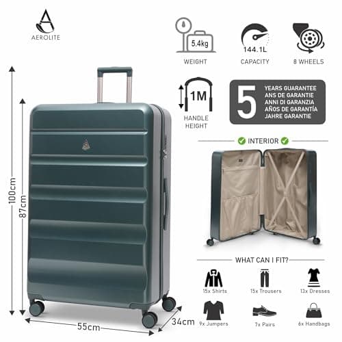 Aerolite Premium Extra Large 32in 144L FlexShell Hard Shell Suitcase — view 2