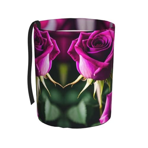 MDATT Purple Roses Car Trash Can Leak-Proof Organizer For Long Road Trips And Family Vacations