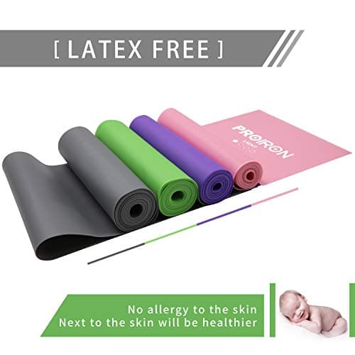 PROIRON Latex-Free Resistance Bands, Exercise Bands for Strength Training, Yoga, Pilates, Stretching, Home Gym Workout, Upper Lower Body, Light Medium Heavy — view 2