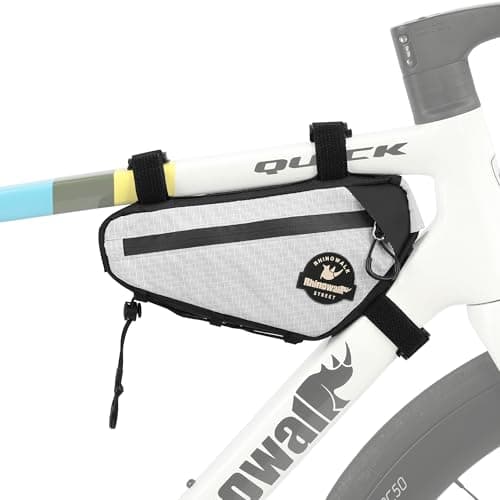 Rhinowalk Bicycle Triangle Bag Cosmopolis Series Lightweight Urban Bike Frame Bag Pack Under Top Tube Pouch Cycling Accessories(White) — view 3