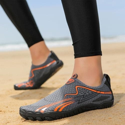 Lightweight Women's Sneakers for Hiking Walking Beach Outdoor Water Sports Adventure Travel (Grey, 7) — view 2
