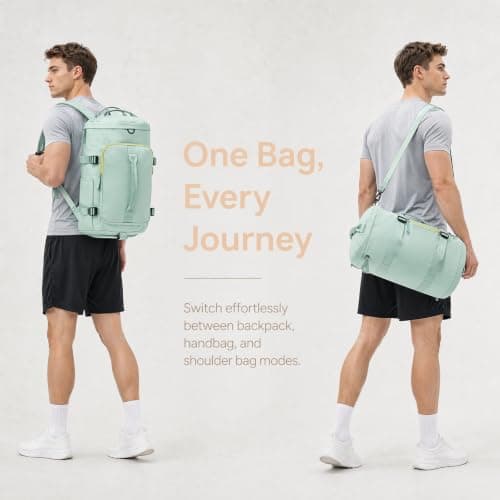 40L Waterproof Gym Duffle Bag, Duty Travel Duffel Holdall Backpack — view 6