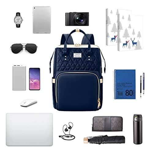 VSNOON Laptop Backpack for Women, 15.6 Inch Travel Backpack Wide Open — view 6