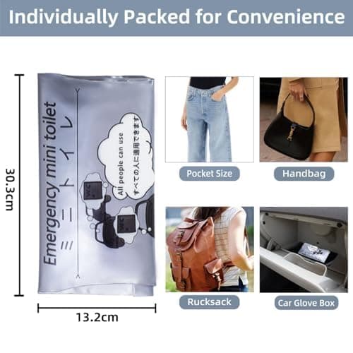 700ml Disposable Travel Toilet Bag – No-Spill with Solidifier Gel for Cars Vans HGV & Camping – Unisex Leak-Proof Emergency Relief Bag for Adults & Children – 12-Pack — view 2