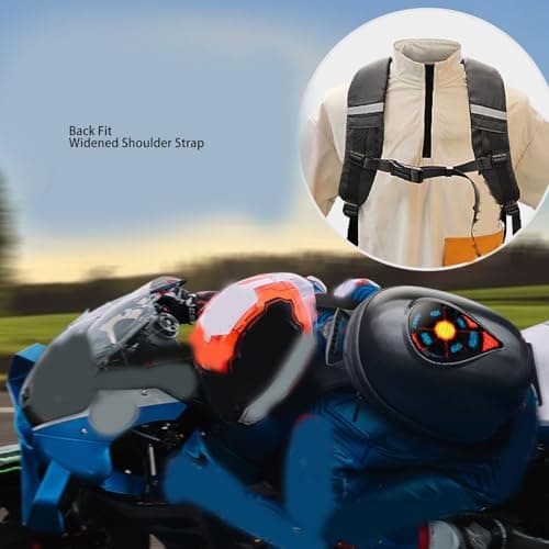 TIKATARER LED Backpack for Motorcycle Riding, Half Face Helmet Storage — view 4