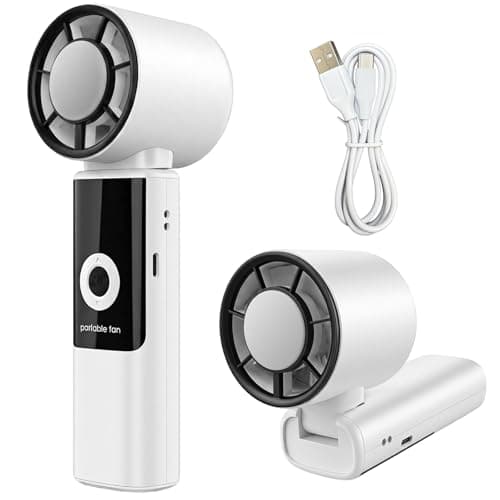 Portable Handheld Fan with Ice Cooler Pad, 5000mAh Rechargeable, 199 Speeds