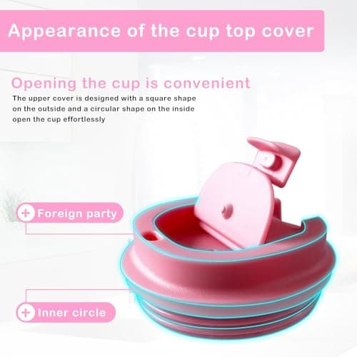 Senshuomy Travel Mug, Insulated Coffee Cup with Leakproof Lid, Reusable Coffee Cups Travel Cup, Stainless Steel thermaol Mug for Hot Cold Drinks (Pink 380ml) — view 6