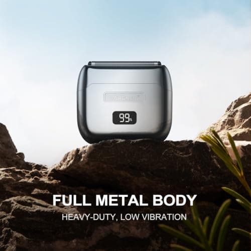 Foil Shaver Full Metal Body Upgraded 5 Floating Blades 14000 RPM Magnetic Levitation Motor Electric Foil Shaver Razor for Men,IPX7 Waterproof Wet/Dry,Pocket-Size Razor for Travel with Trimmer — view 4